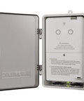 Beast Dual WiFi Pool Timer With Independent 120/277V Switches, open view showing internal controls in weatherproof enclosure.
