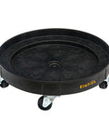 Heavy Duty Drum Dolly Cart For 30 And 55 Gallon Drums Up To 900 Lb Capacity With 2 Tier Platform And 5 Swivel Casters Black Plastic
