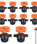 10 Pack 1/2 Inch Adjustable Sprinkler Heads For Garden Lawn Farm Irrigation 40 To 360 Degree Part Circle Arc Orange Heads