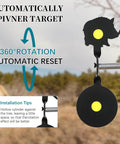 2 Pack Auto Reset Spinner Shooting Targets Built Tough From Heavy Duty Steel, showing automatic reset feature on tree