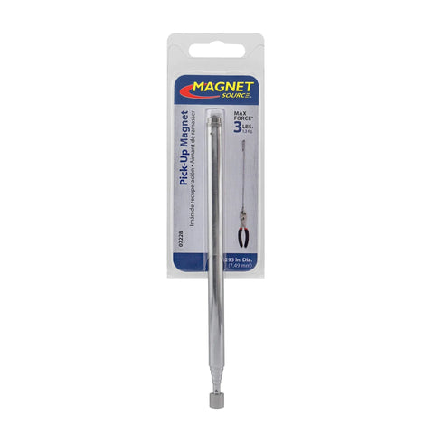 Amazon Pick-Up Magnet, 25-inch telescoping magnetic grabber with pocket clip, metallic silver finish