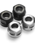 ER11-A Collet Clamping Nut Set With Dynamic Balance Holes, four pack of alloy and hardened steel for CNC milling lathe holders.