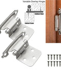20 Pack Self Closing Cabinet Hinges With Hydraulic Buffer Soft Close Kit For Kitchen Cupboard Overlay Mount showing metal hinges and screws.