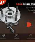 Front Wheel Bearing And Hub Assembly With ABS For Ford Ranger 2000 2002 And Mazda B Series B3000 2001 2002 B4000 2000 2002 4WD 5 Lug Replacement Beefed Up Performance Wheel Hub, top view showing 6 lug bolts and anti-corrosion coating.