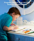 Child doing homework at desk with colorful pencils, under soft white Zigbee Smart Bulb With Built In Hub BR30 Dimmable Flood Light