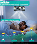 Ceiling Fan Light 18 Inch 3-Setting 40W Modern Mount for Living Room illuminating a couple sleeping peacefully.