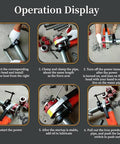 Operation display of No Sweat 2300W Electric Pipe Threader With Six Die Head Kit for threading steel and copper pipes.
