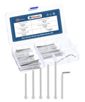 50 Pack M3 Socket Head Cap Screw Kit 304 Stainless Steel Bolts Assortment For Makers With Sizes M3x40 45 50 55 60mm Allen Socket Drive Includes Allen Wrench Handy For 3D Printers And DIY Projects, open case with assorted screws