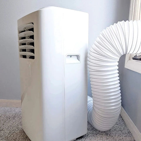 Anti Clockwise Thread Portable AC Exhaust Hose With 5.9 Inch Outer Diameter, 80 Inch Extendable Length, Flexible Vent Replacement Tube For Portable Air Conditioners, Compatible With LG Units connected to air conditioning unit