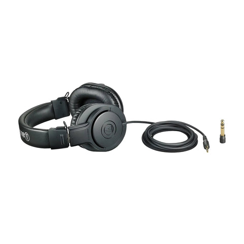 M20x Professional Studio Headphones for Mixing and Monitoring with lightweight circumaural design and 40mm drivers, black