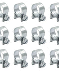 12 Pack 12 To 14mm 304 Stainless Steel Mini Fuel Injection Hose Clamps Set Tough As Nails Easy Install Adjustable Pipe Hose Clip Tube Clamps For Automotive Diesel And Petrol Pipe.