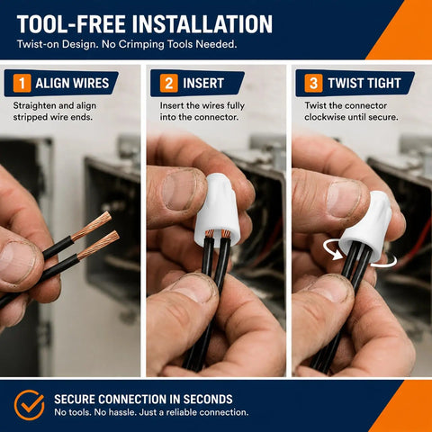 Heavy Duty Ceramic Wire Nuts Set Insanely Tough Porcelain Twist On Connectors installing wires securely without tools