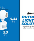 Outdoor Motion Activated Light Control Socket Two Pack, Auto On When Motion Is Detected, Auto Off After 10 Minutes, Works With LED CFL Halogen Incandescent Up To 150W, Weatherproof Plug In Sensor Lights, 4.85 in