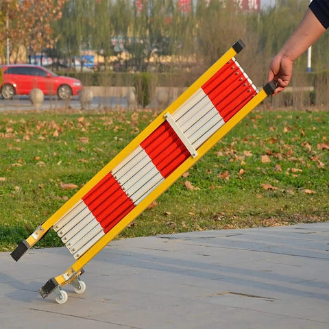 Built Like A Tank Retractable Traffic Barricade Featuring Smooth Glide Pulleys And A Quick Fold Stand for easy crowd control setup.