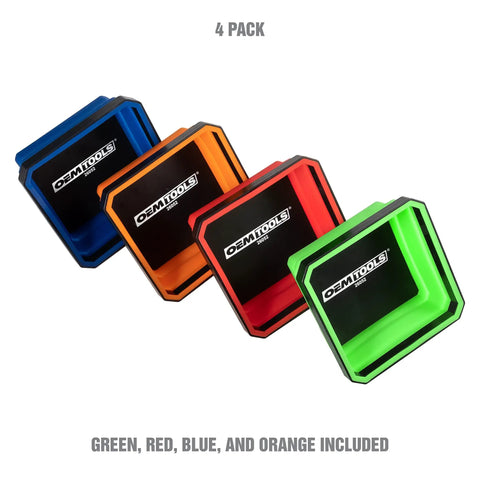 Foldable Magnetic Parts Tray Set For Mechanics Collapsible Four A Half Inch Square Tray With Two Pound Capacity