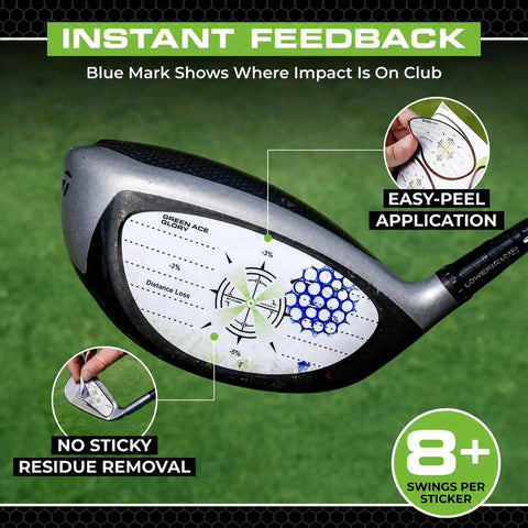 Impact Tape For All Golf Clubs Easy Peel Contact Labels For Driver Fairway Iron And Putter Residue Free Training Aid