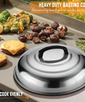 Camping Ready 27 Piece Griddle Accessories Kit for Flat Top Grills with melting dome covering burgers and veggies