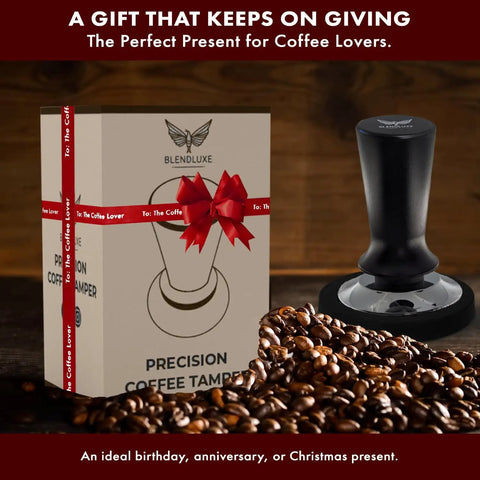 51mm Espresso Tamper Pro Grade Stainless Steel With Flat Base And Spring Loaded Mechanism box and tamper