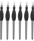 Set of 6 Dual Use Nail File And Dead Skin Fork 6.29 Inch Stainless Steel Nail Cuticle Trimmer With V Shaped Dead Skin Pusher