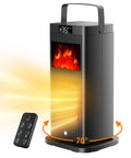 New 1500W Portable Space Heater With Fireplace Flame Effect, ETL And UL Certified, Oscillating PTC Ceramic Heater With ECO Mode
