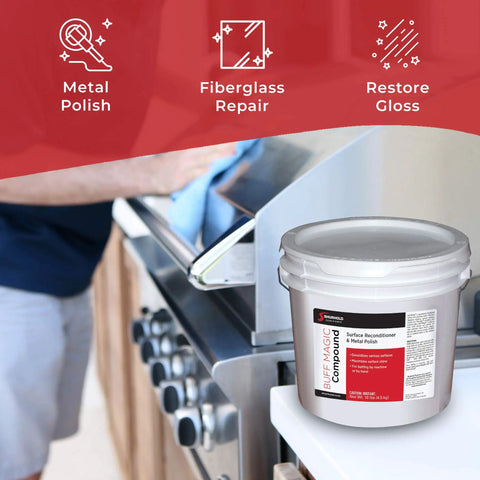 Buff Magic Compound The Go To Multi Purpose Restoration Polish For Stainless Hardware And Railings 10lb Pink With Pro Abrasives