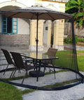 Chill Out Bug Free With This Awesome Hanging Mosquito Net For Your Patio Umbrella Super Easy Setup Weighted Bottom Keeps It Down Tight Fits Nine To Ten Foot Umbrellas Outdoor Polyester Screen covering outdoor table and chairs