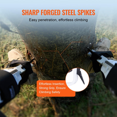 Lightweight Aluminum Tree Climbing Spikes 1 Pair With Straps And Spike Protectors 350 Lb Load Capacity Arborist Gear For Climbers