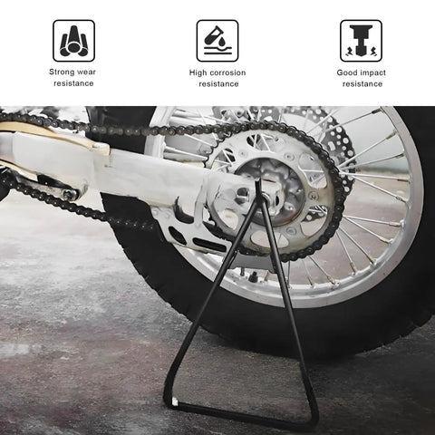 Universal Heavy Duty Motorcycle Triangle Stand With Rear Side Kickstand And Wheel Holder For 80 To 500 CC Dirt Pit Bike Motocross