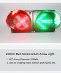 Ready For The Grind Heavy Duty 200Mm Led Traffic Signal Light Kit For Industrial Loading Docks Featuring Red Cross Green Arrow Indicators, 200mm lights.