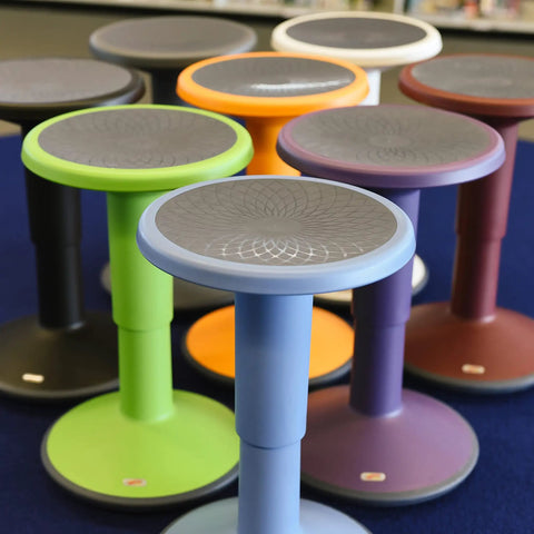 SitWell Wobble Stool With Adjustable Height For Active Seating In Classrooms And Libraries Grassy Green Boosts Posture And Core Engagement