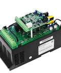 Workhorse Variable Frequency Drive VFD Converter 0.75kW 1.5kW 2.2kW 3kW 3 Phase 380V to 440V ES280 With 0 to 400Hz Output and Adjustable Current 2.5A to 7.9A Ideal for Industrial Motors and Easy Speed Control, black VFD unit with exposed circuit board