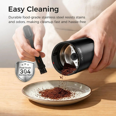 One Touch Coffee Grinder With Stainless Steel Blades For Beans Spices And Dry Grinding adjustable coarse to fine 2.3 oz