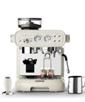 Espresso Machine With Grinder And Milk Frother For Home Use 20 Bar Pressure Vintage Cream Finishing Built In Grinder for Fresh Espresso