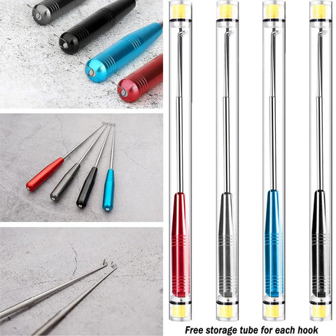 Fish Hook Remover Tool With Four Storage Tubes, Quick Hook Extraction Device For Freshwater And Saltwater Fishing, Stainless Steel