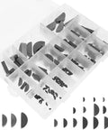 135 Piece Woodruff Key Set, Carbon Steel Key Stock in clear box with varied sizes for M2 to M10C shafts.