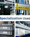 Rugged Industrial Label Printer With 2 Inch Print Head, Plug And Play Phone And Pc Sync, Beefy 2600 Mah Battery, Straight Up Job Site Workhorse For Cables, Assets, Electrical And Warehouse Markings used for labeling electrical components and hardware bins.