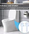 Universal White Toilet Seat Screw Replacement Kit With Heavy Duty Plastic Bolts Hinge Nut Washer Set for hassle-free bathroom fixes next to a toilet.