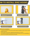 Guide on installing Heavy Duty Vertical Bike Rack Wall Mount For Garage Space Saving Indoor Bike Holder using stud finder.