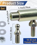 Throttle Disconnect Quick Release Ball Joint Set Two Pack Built For Easy Engine Bay Servicing, Hardcore Steel With Cadmium Plating, Corrosion Resistant, High Temp Durable Auto Part For Fast Maintenance; 2 set, 10-32 female thread