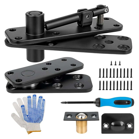 Concealed Pivot Hinge For Secret Doors And Bookcases, 570 Lb Load Capacity, 360 Degree Silent Rotation with screws and tools set