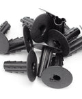 Black RG6 coax feed-through bushing with circular disk; wall passthrough, 100-pack