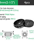 4 Pack Desk Cable Grommets 63mm Petal Buckle Nylon Snap Bushing For Cables And Wires Management and Cabinet Protection, 63mm diameter.