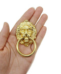 6 Pack Lion Head Dresser Pull Knobs With Rings Gold Finish Antique Style Cabinet Hardware For Drawers Cabinets Wardrobes Bookcases