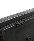 Close-up of Cooler For Golf Carts ACC CLR10 Black with slide-in mount, showing durable build for holding 12 cans or 8 bottles.