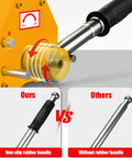 Heavy Duty Magnetic Lifter With Quick Release Switch showing non-slip rubber handle and comparison with metal handle.