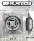 Dimensions of Beefed-Up Heavy Duty 1-1/4 Inch Square Bore Disc Harrow Flange Bearing Unit displayed in diagram