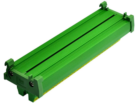 Green 30 Position 24A 400V Screw Terminal Block Distribution Module For DIN Rail Mount, Heavy Duty, 5mm Pitch, Brass Cage for 26-12 AWG Wires