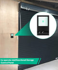 Multi Function Garage Door Opener Control Panel Wired Wall Keypad Replacement Compatible With Liftmaster on garage wall.