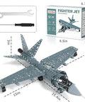 STEM Building Project Airplane Kit For Kids 8 9 10 11 12 With 282 Pieces, Model Jet Set Assembly, tools and fighter jet display