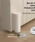 Two Pack Door Stoppers With No Drill Adhesive, Stainless Steel Magnetic Door Holders, visible on a wooden floor next to a cabinet